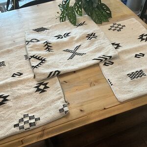 MOROCCAN WOOL PILLOW COVERS /SET OF 3 /NEVER USED’